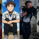 Four images left to right: Shang-Chi's Simu Liu as Marvel's titular new hero, Evangelion 3.0+1.0: Thrice Upon a Time's Shinji Ikari, No Time to Die's James Bond, and The Green Knight's Sir Gawain.